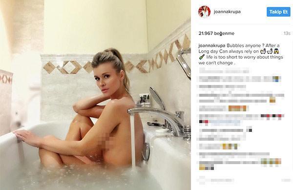 Joanna Krupa banyodan paylaştı