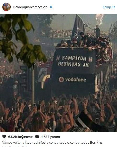 Quaresma ve Canerden şampiyonluk mesajı