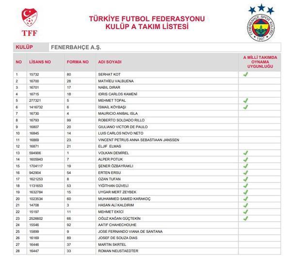Fenerbahçe Ozan Tufana lisans çıkardı