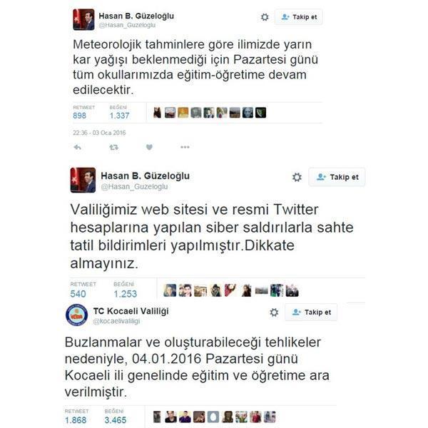 Valiliğin hesabını hackleyip tatil ilan ettiler