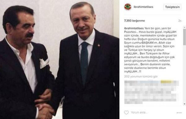 İbrahim Tatlısesten Cumhurbaşkanı Erdoğan paylaşımı