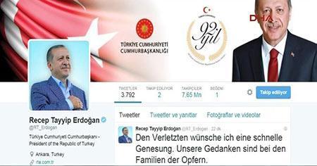 Erdoğandan Almanca tweet