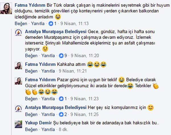 Belediye ile mesajlaşma güldürdü