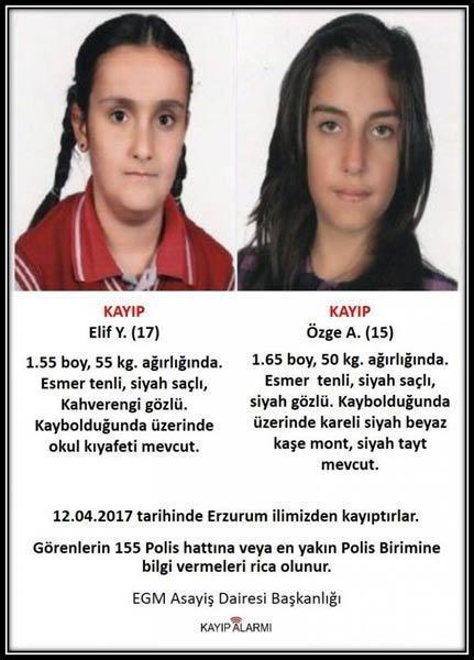 Erzurumda 2 kızdan haber alınamıyor