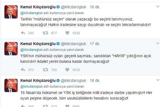 Kılıçdaroğlu: Seçimi tanımıyoruz