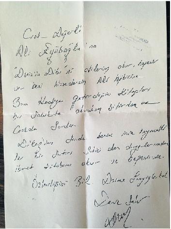 DENİZ SEKİ’DEN  MEKTUP VAR
