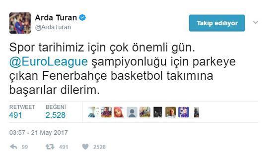 Arda Turandan Fenerbahçeye mesaj