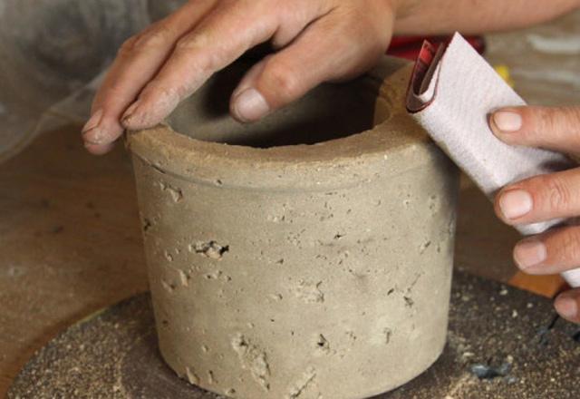 Çimentodan saksı yapımı