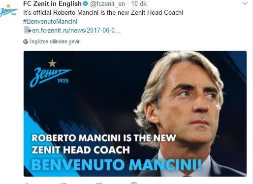 Rus ekibi Zenit, teknik direktörlük görevine Roberto Manciniyi getirdi
