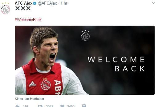 Ajax, eski oyuncusu Huntelaar ile bir yılık sözleşme imzaladı