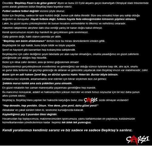 Çarşıdan son dakika açıklaması