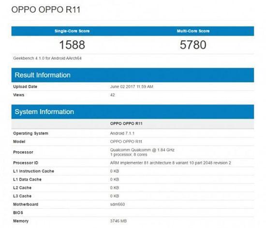 Oppo R11, Geekbench performans testinde göründü