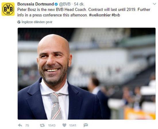 Borussia Dortmundun yeni teknik direktörü Peter Bosz oldu