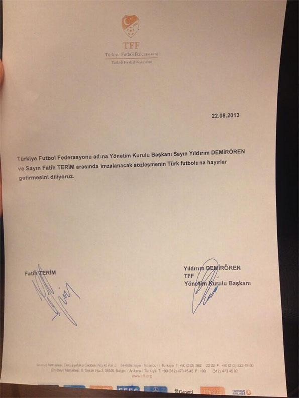 İşte Terimin imzaladığı kağıt