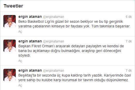 Ergin Atamandan Beşiktaş açıklaması