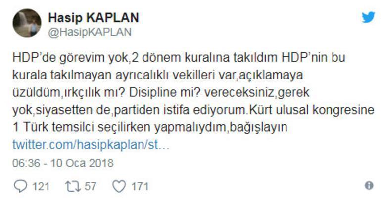 HDP’li Hasip Kaplan istifa edip siyaseti bıraktı