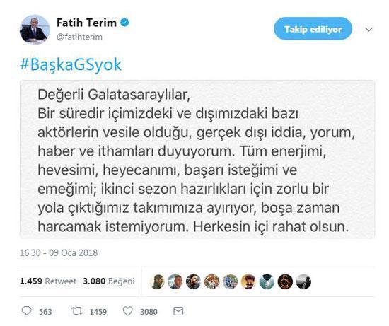 Fatih Terimden Ünal Aysala cevap