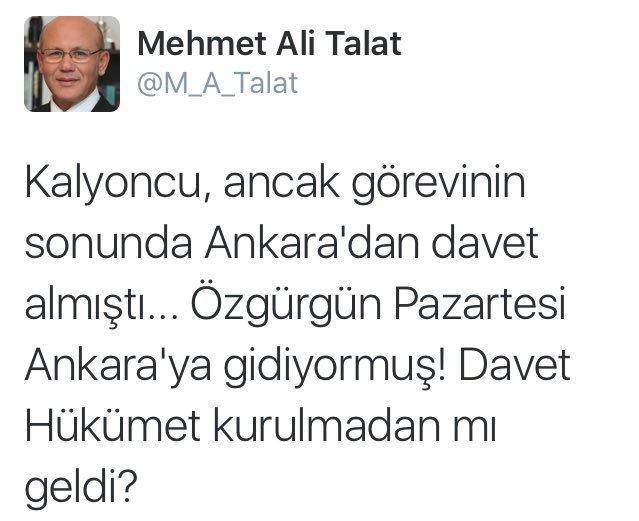 Talattan Ankara davetine sert çıkış
