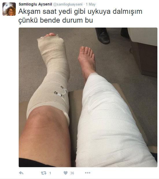 Ayşenil Şamlıoğlu kaza geçirdi