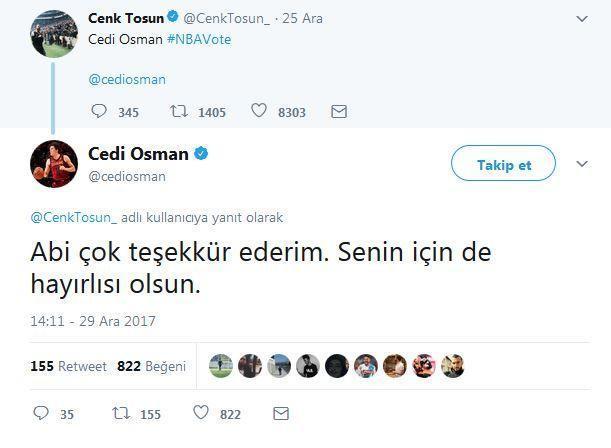 Cedi Osman, Cenk Tosun transferini açıkladı
