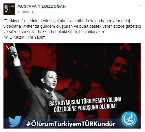 Mustafa Yıldızdoğan yanıtladı: Ölürüm Türkiyem çalıntı mı