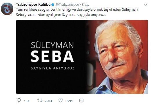Trabzonspor Kulübünden Seba için anma mesajı