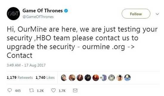 HBOnun sosyal medya hesapları da hacklendi