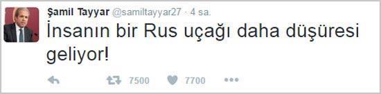 Şamil Tayyardan sosyal medyada olay olan tweet