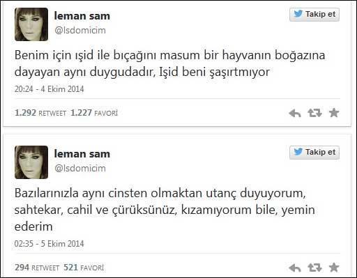 Kurban tweeti tepki çeken Leman Samdan sert cevap