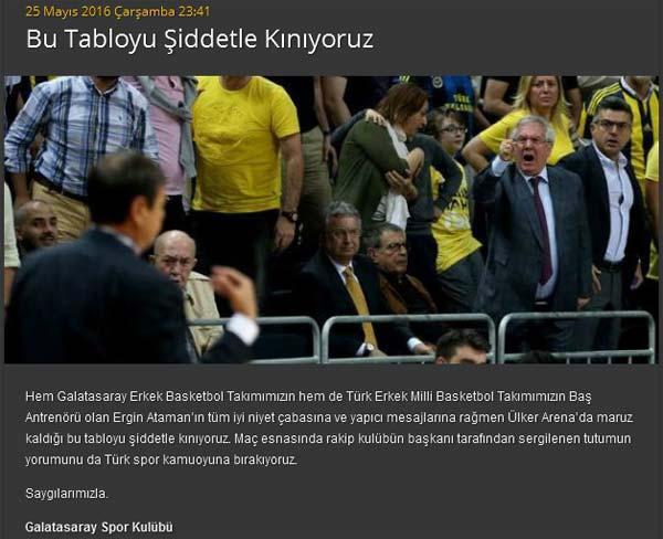 Galatasaraydan kınama mesajı