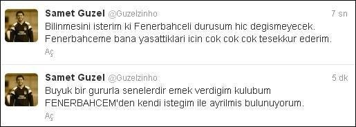 Samet Güzel istifa etti