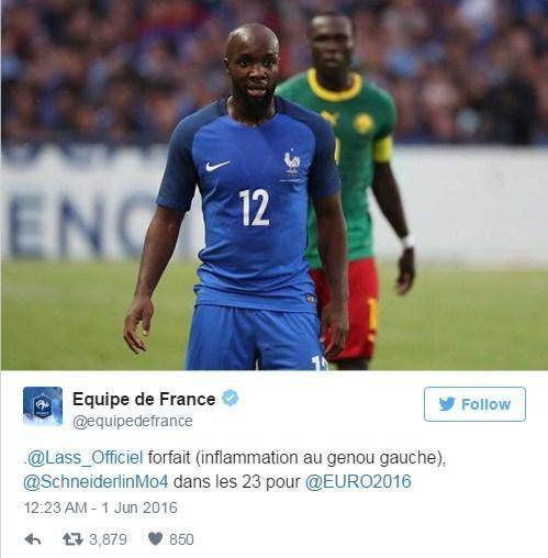 Fransada Lassana Diarra sakatlık sebebiyle kadrodan çıkarıldı