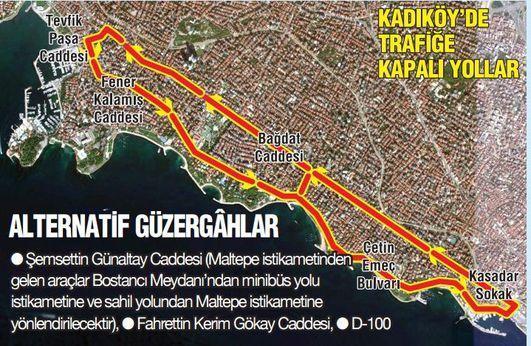İstanbulda bazı yollar bugün trafiğe kapalı