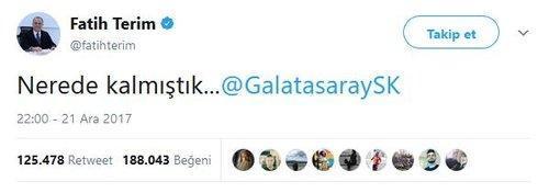 Fatih Terimin o tweeti tarihe geçti...