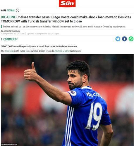 Beşiktaşta Diego Costa iddiası Kabul etti...