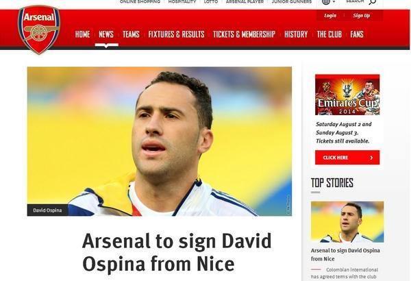 Arsenal, Ospinayı açıkladı