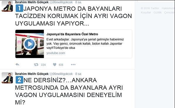 Gökçek: Ankara Metrosunda kadınlar için ayrı vagon olsun mu