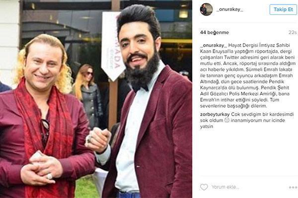 Oyuncu Emrah Altındağ intihar etti