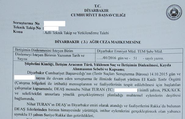 Savcı: Diyarbakır’a 15 yabancı uyruklu canlı bomba gönderildi