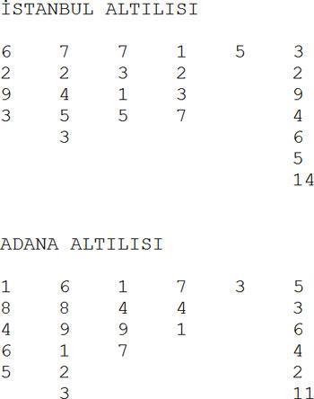 İki tekim var