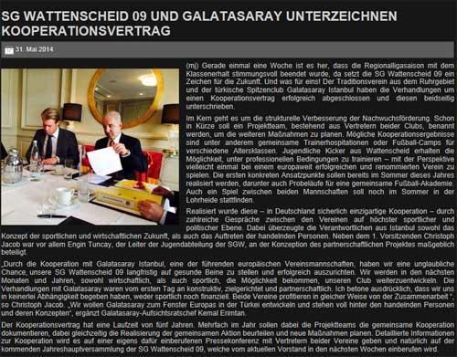 Galatasaray, Wattenscheida ortak oldu