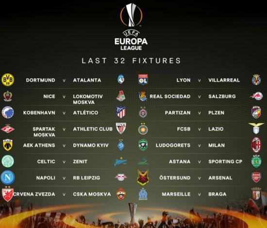 UEFA Avrupa Ligi’nde son 32 tur kuraları çekildi