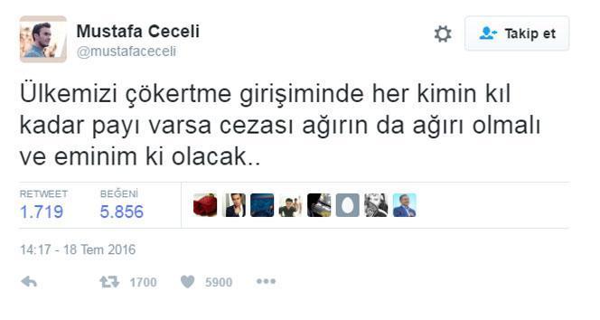 Mustafa Cecelinin Twitterdeki paylaşımı olay oldu