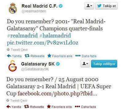 G.Saray ile Real Madrid Twitterda kapıştılar