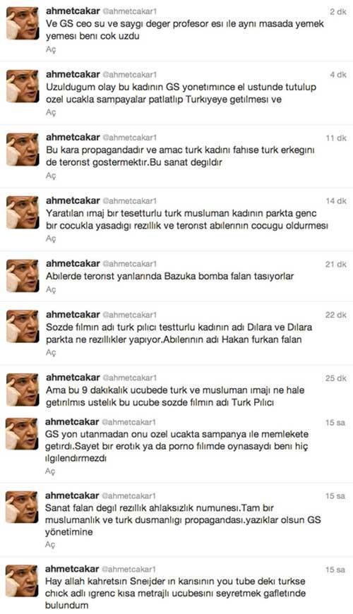 Ahmet Çakardan Sneijderin eşine olay sözler