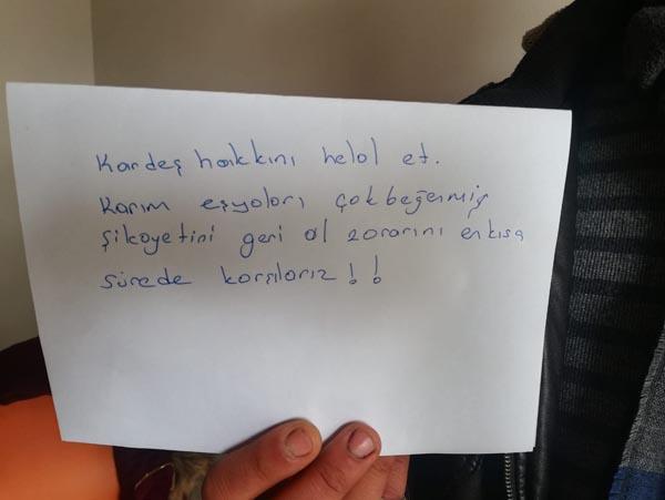 Hırsızdan gelen mesajla şok geçirdi: Karım çok beğendi