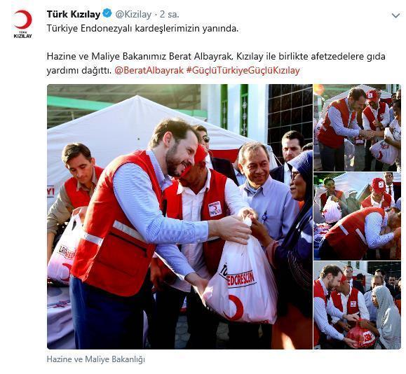 Albayrak Endonezyalı afetzedelere gıda paketi dağıttı