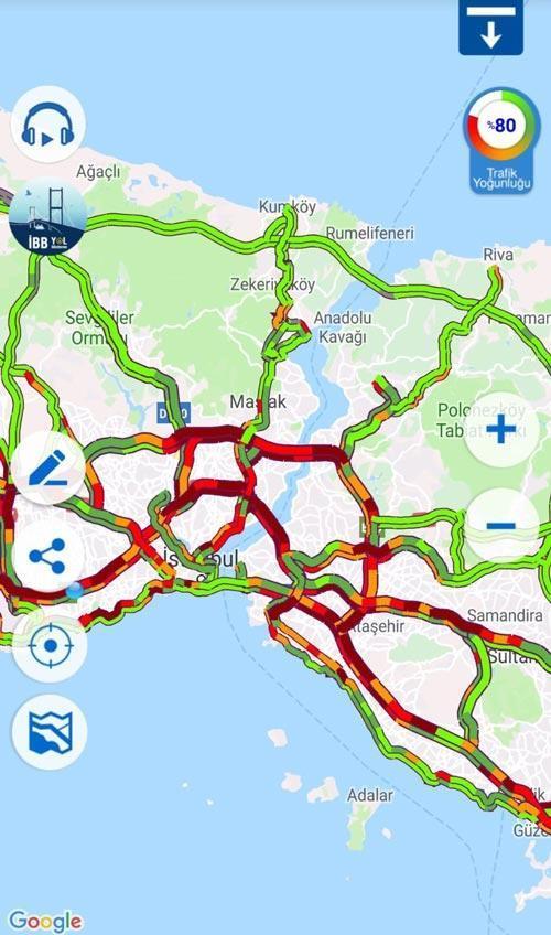 İstanbulda trafik yoğunluğu Yüzde 81e çıktı