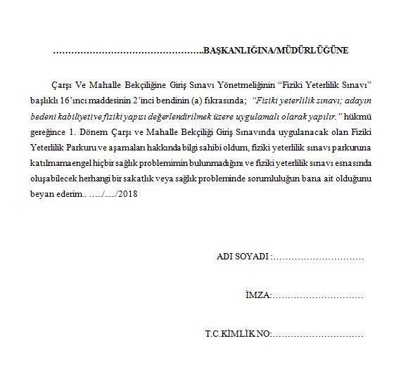 Bekçilik fiziki yeterlilik ve sözlü sınavına giderken bulundurulması gerekenler