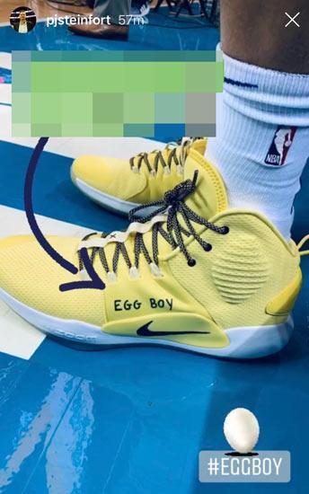 NBA yıldızı Yumurta Çocuk yazılı ayakkabıyla oynadı